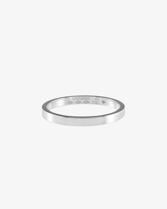 Le gramme 3g polished 18k white gold band ring