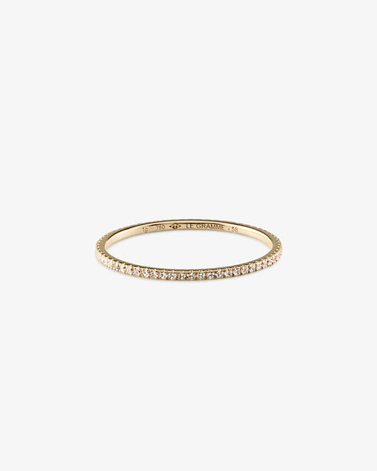Le gramme 1g polished 18k gold pave ring