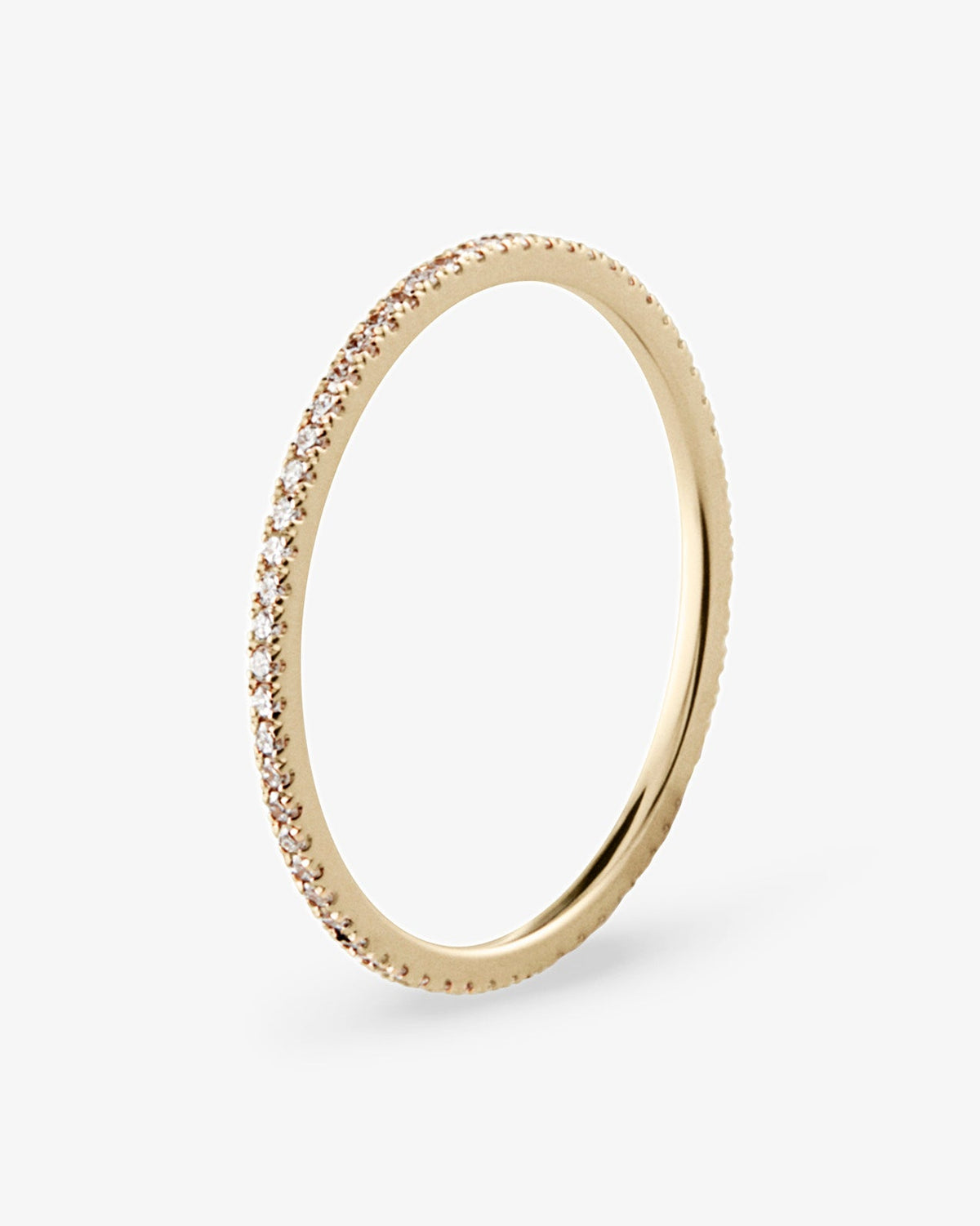 Le gramme 1g polished 18k gold pave ring