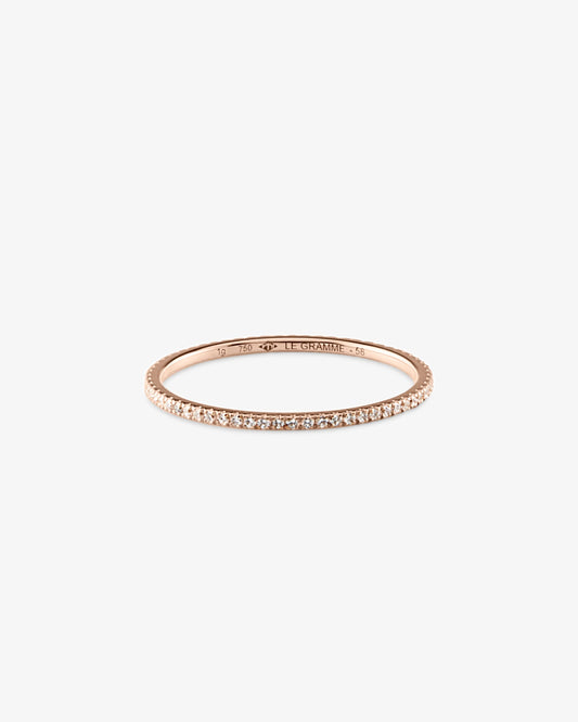 Le gramme 1g polished 18k rose gold pave ring