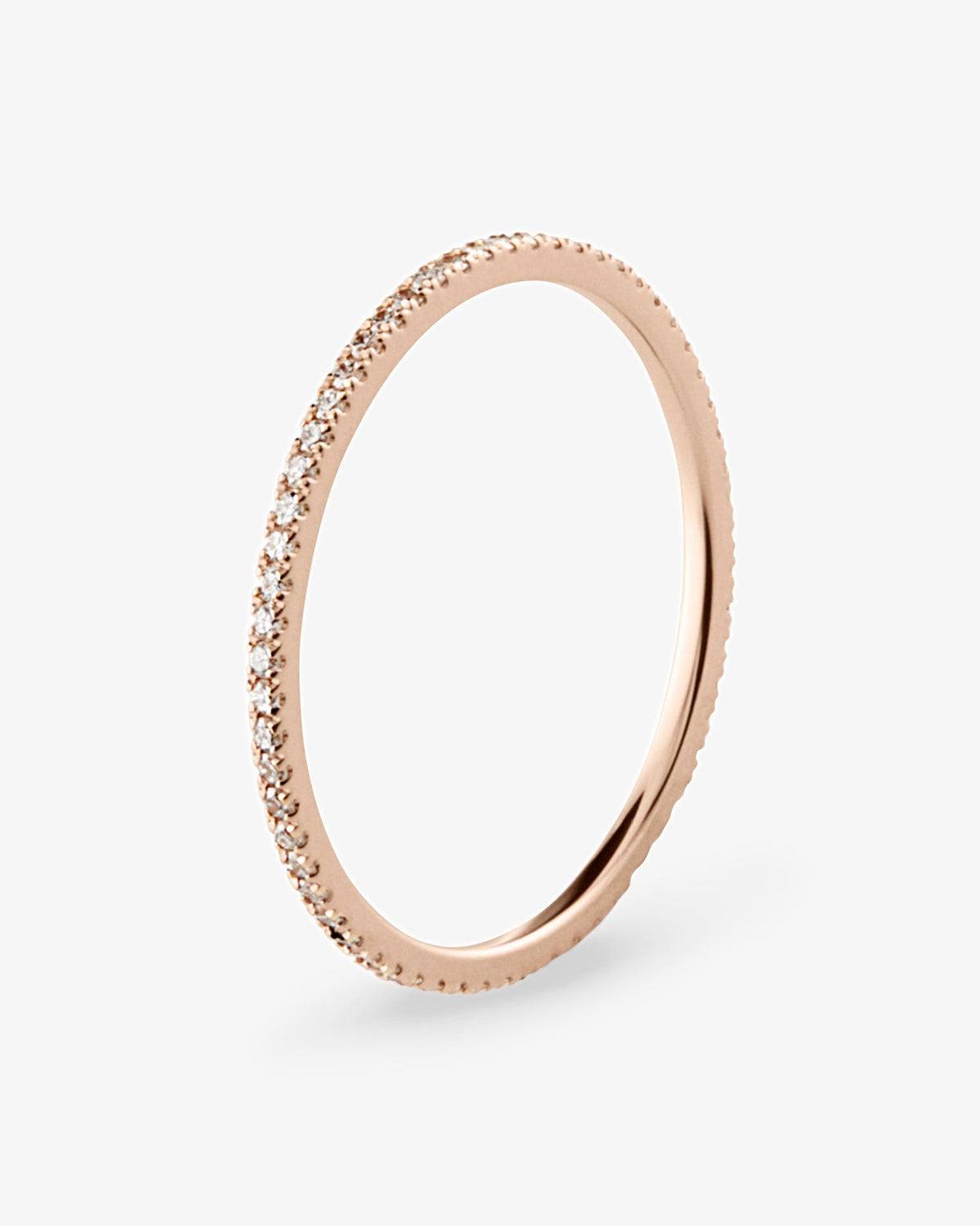 Le gramme 1g polished 18k rose gold pave ring