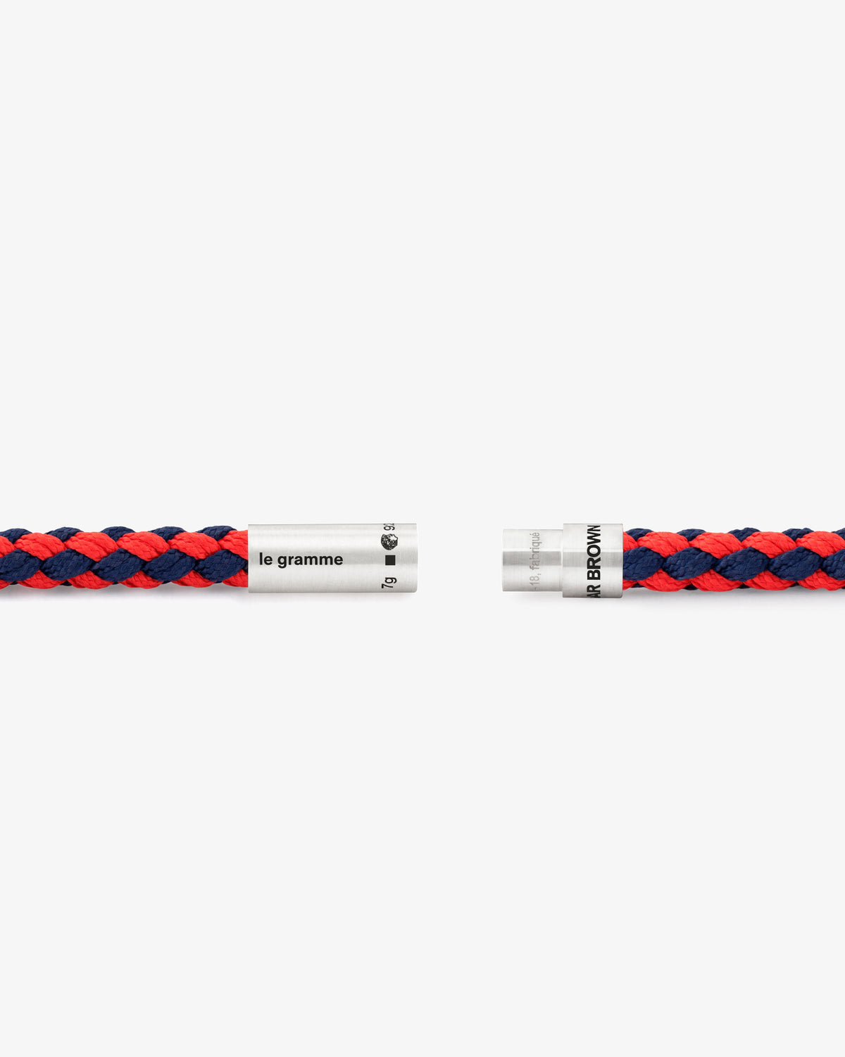 Le gramme 7g brushed red navy blue cable bracelet orlebar brown