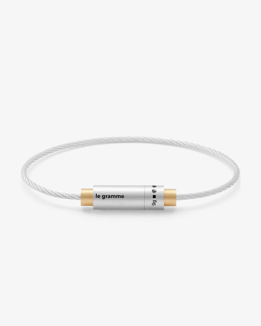 Le gramme 9g triptych cable bracelet