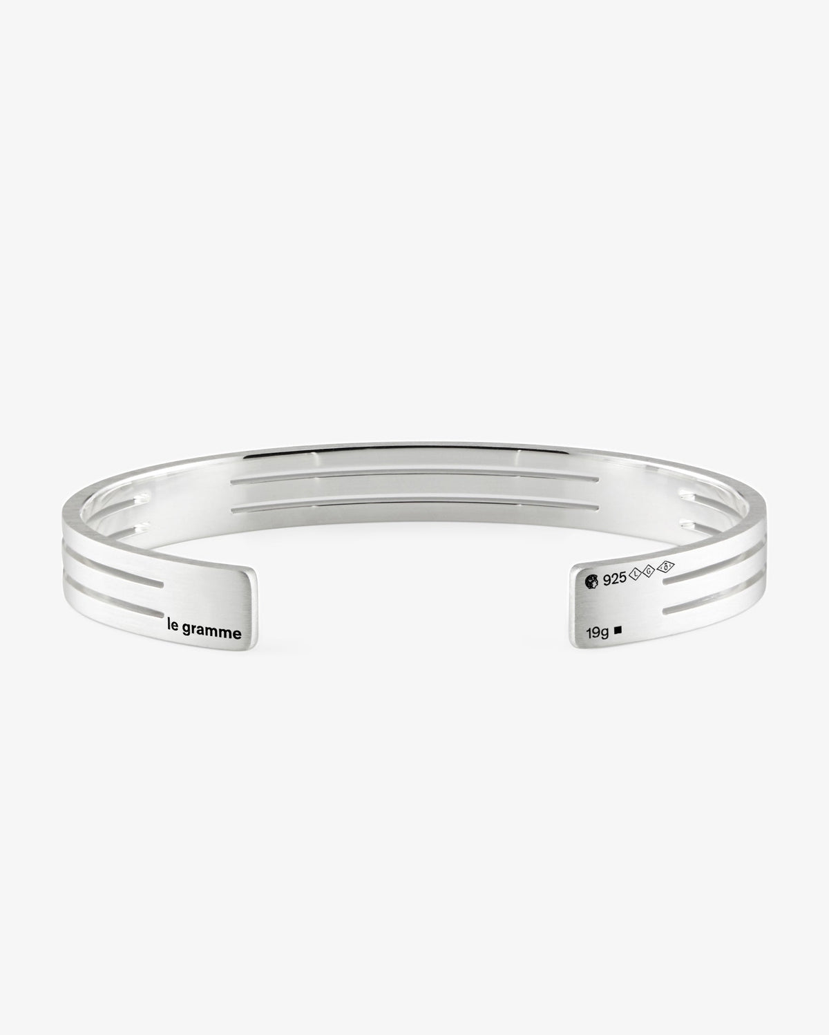 Le gramme 19g punched brushed ribbon bracelet
