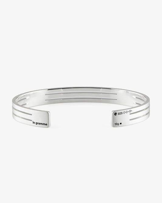 Le gramme 19g punched brushed ribbon bracelet