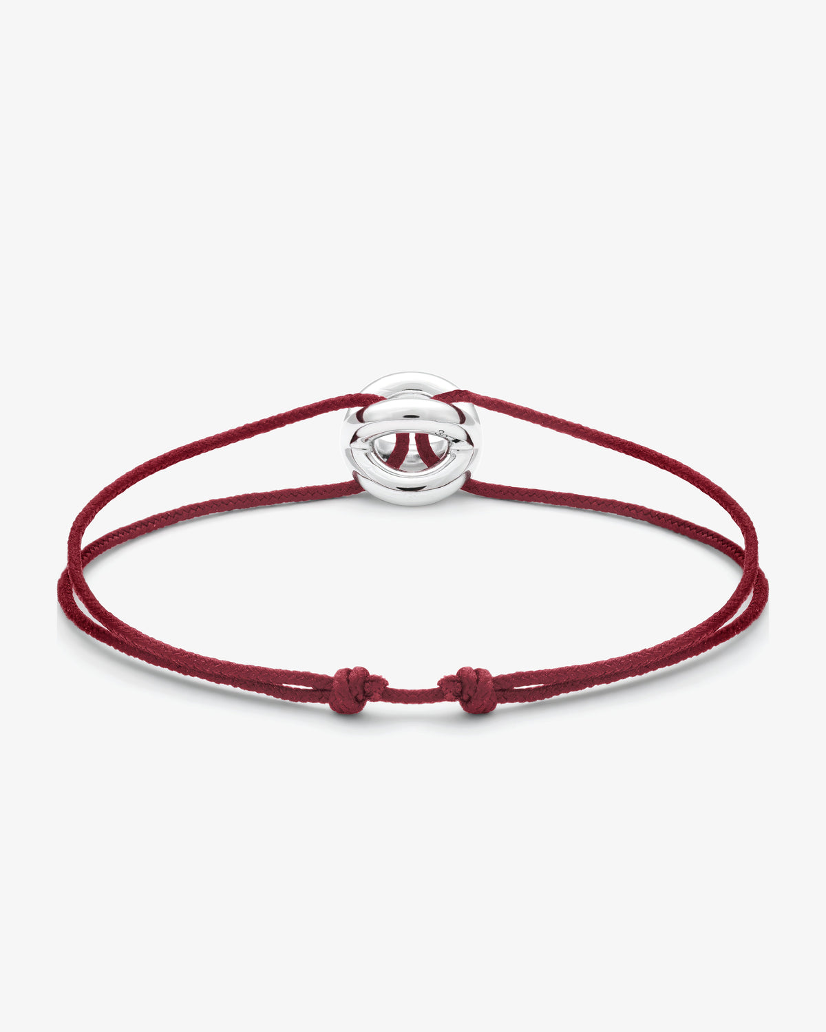 Le gramme 3g polished entrelacs burgundy cord bracelet