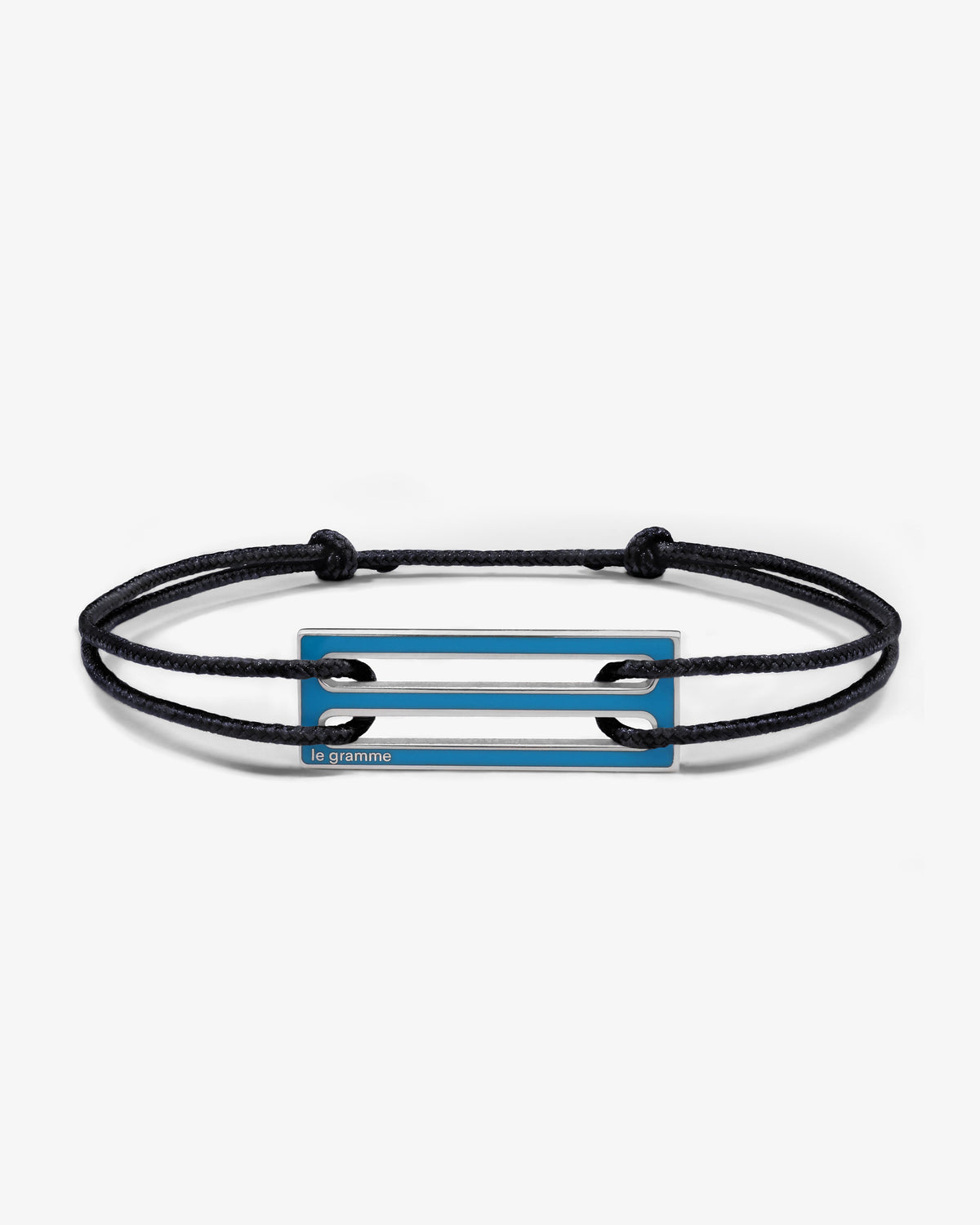 Le gramme 5g blue lacquer cord bracelet