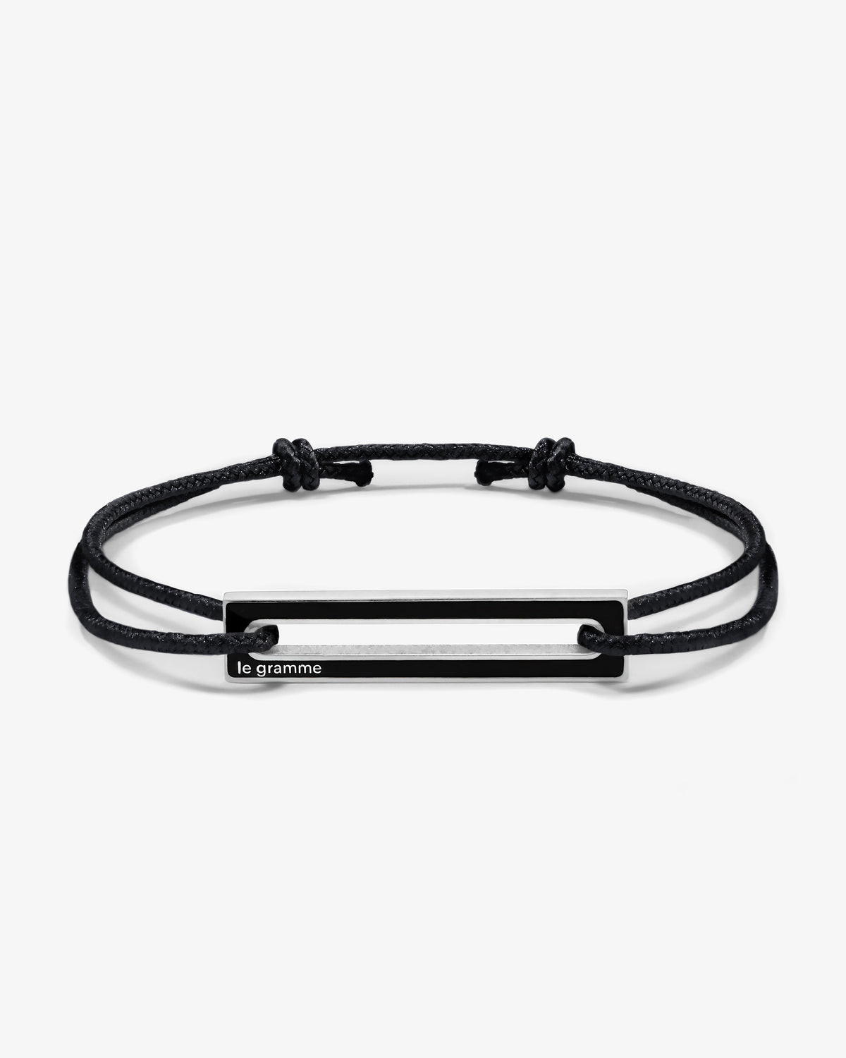 Le gramme 7g black lacquer cord bracelet
