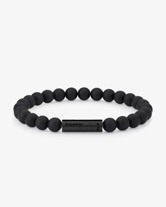 Le gramme 28g black brushed ceramic beads bracelet