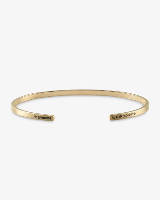 Le gramme 7g brushed 18k gold ribbon bracelet
