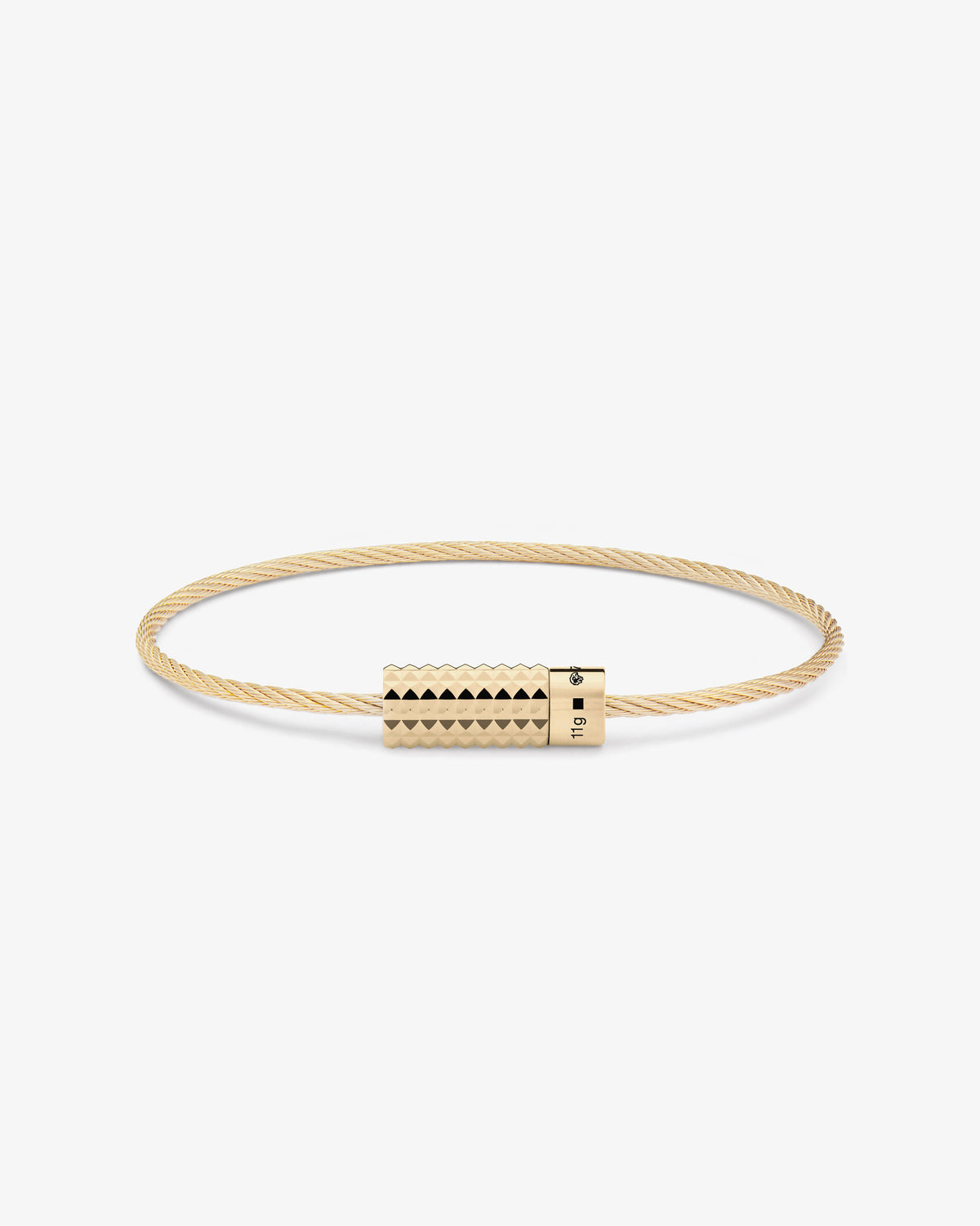 Le gramme 11g pyramid guilloche cable bracelet