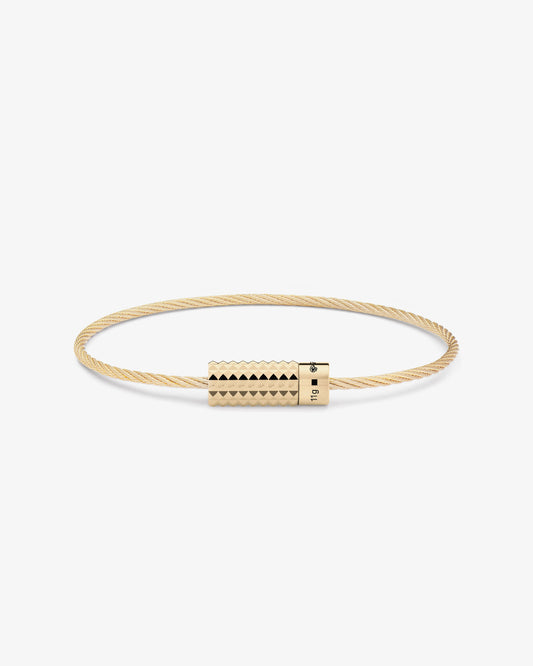 Le gramme 11g pyramid guilloche cable bracelet