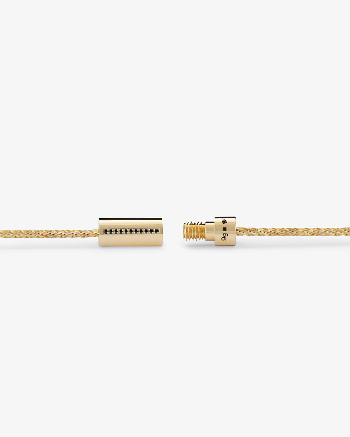 Le gramme 9g polished 18k gold black diamond cable bracelet