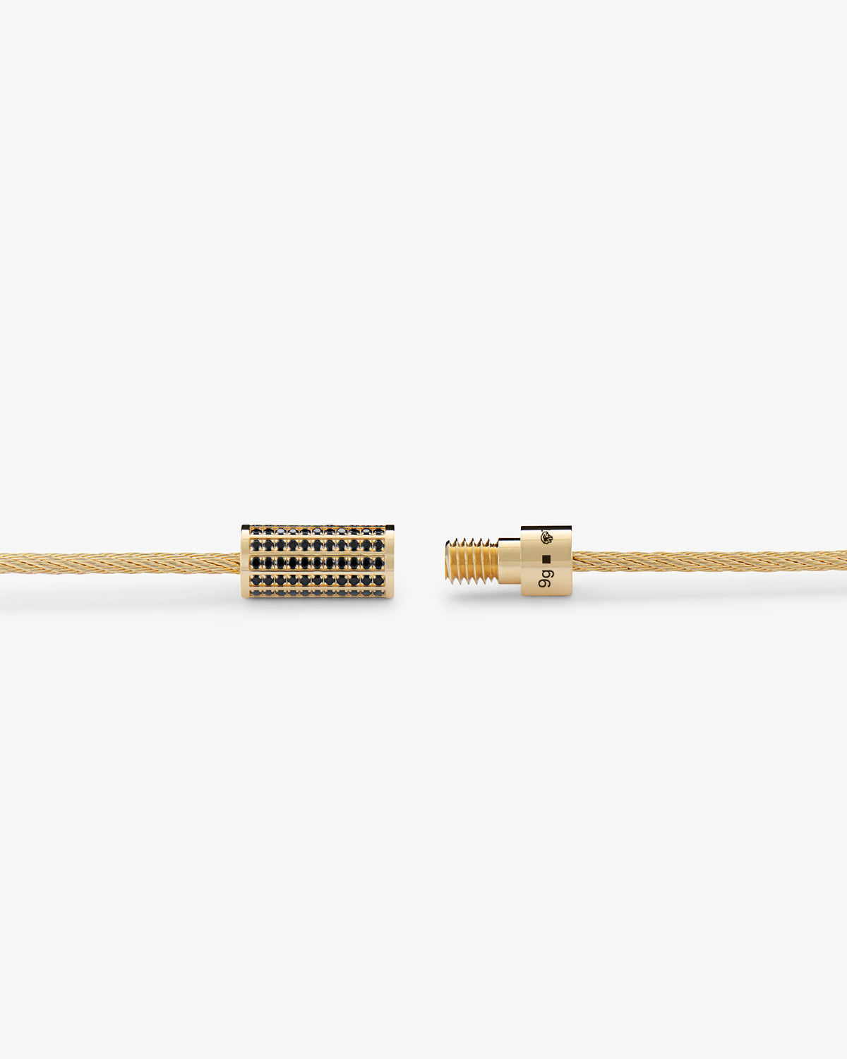 Le gramme 9g polished 18k gold black diamond cable bracelet