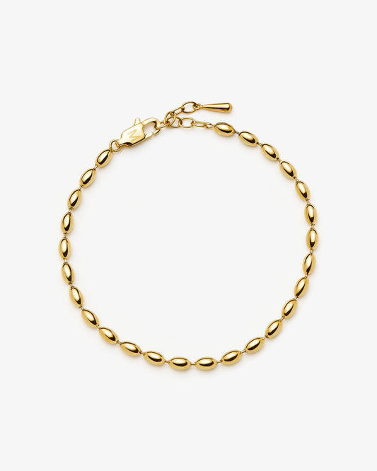 Missoma Molten Olive Chain Bracelet in gold-plated brass