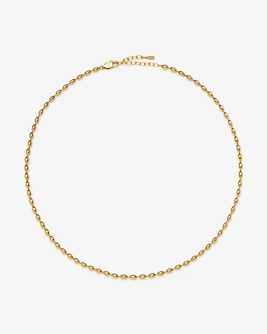 Missoma Molten Olive Chain Necklace in gold-plated brass