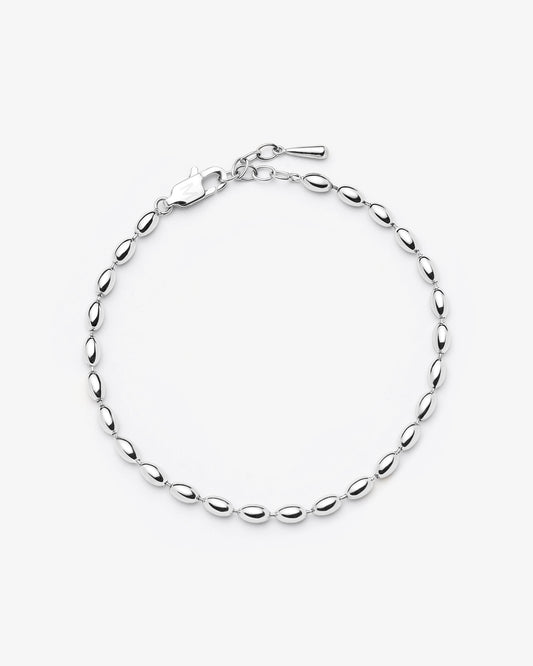 Missoma Molten Olive Chain Bracelet in silver-plated brass
