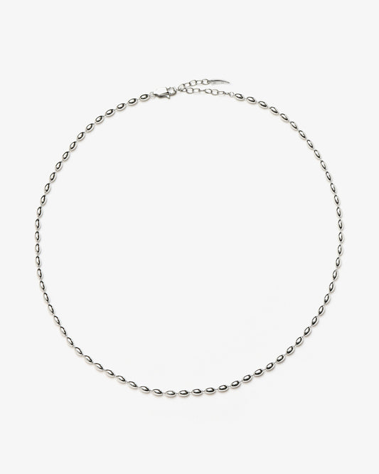 Missoma Molten Olive Chain Necklace in silver-plated brass