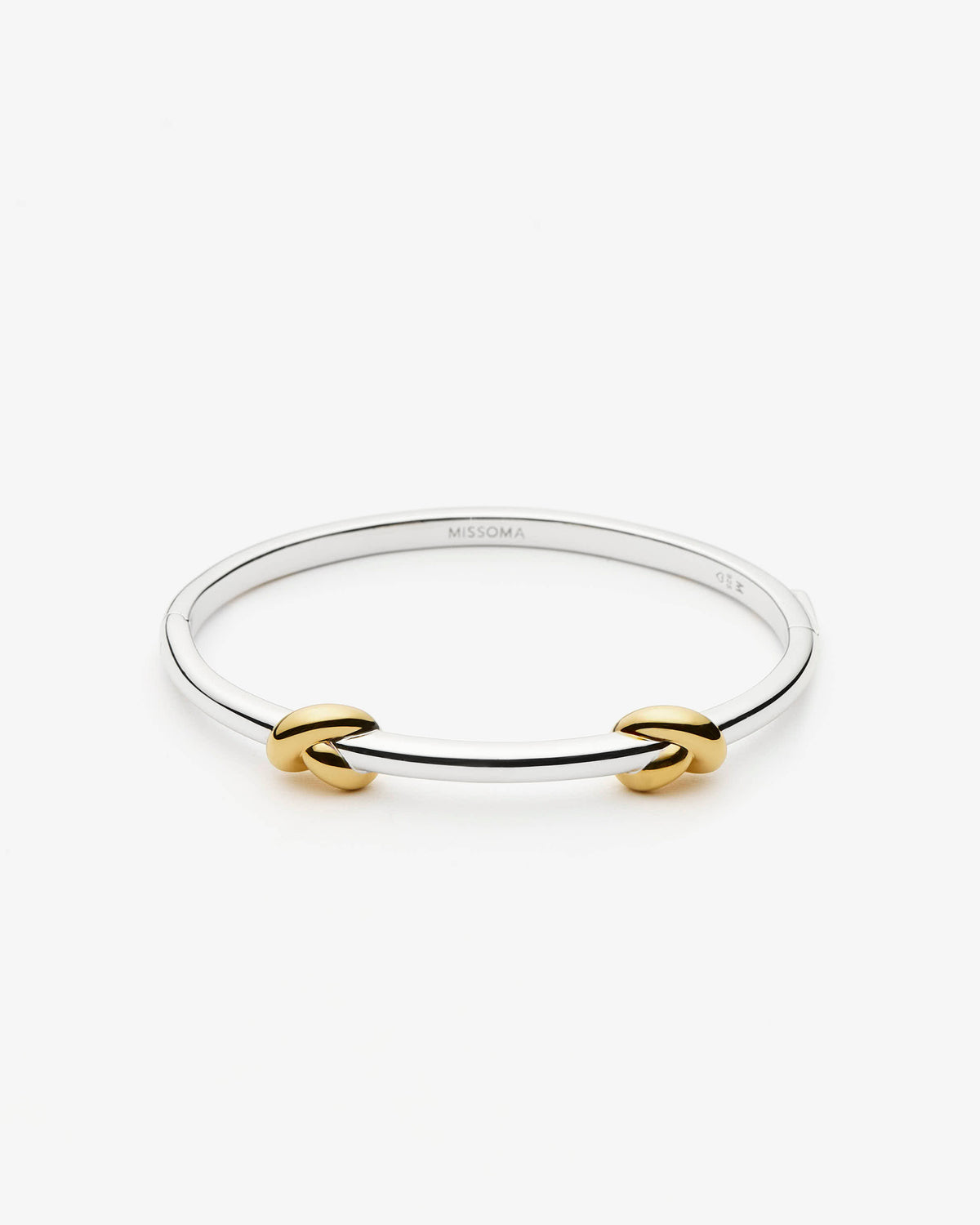 Missoma Lucy Williams Knot Hinged Bangle in gold-plated brass