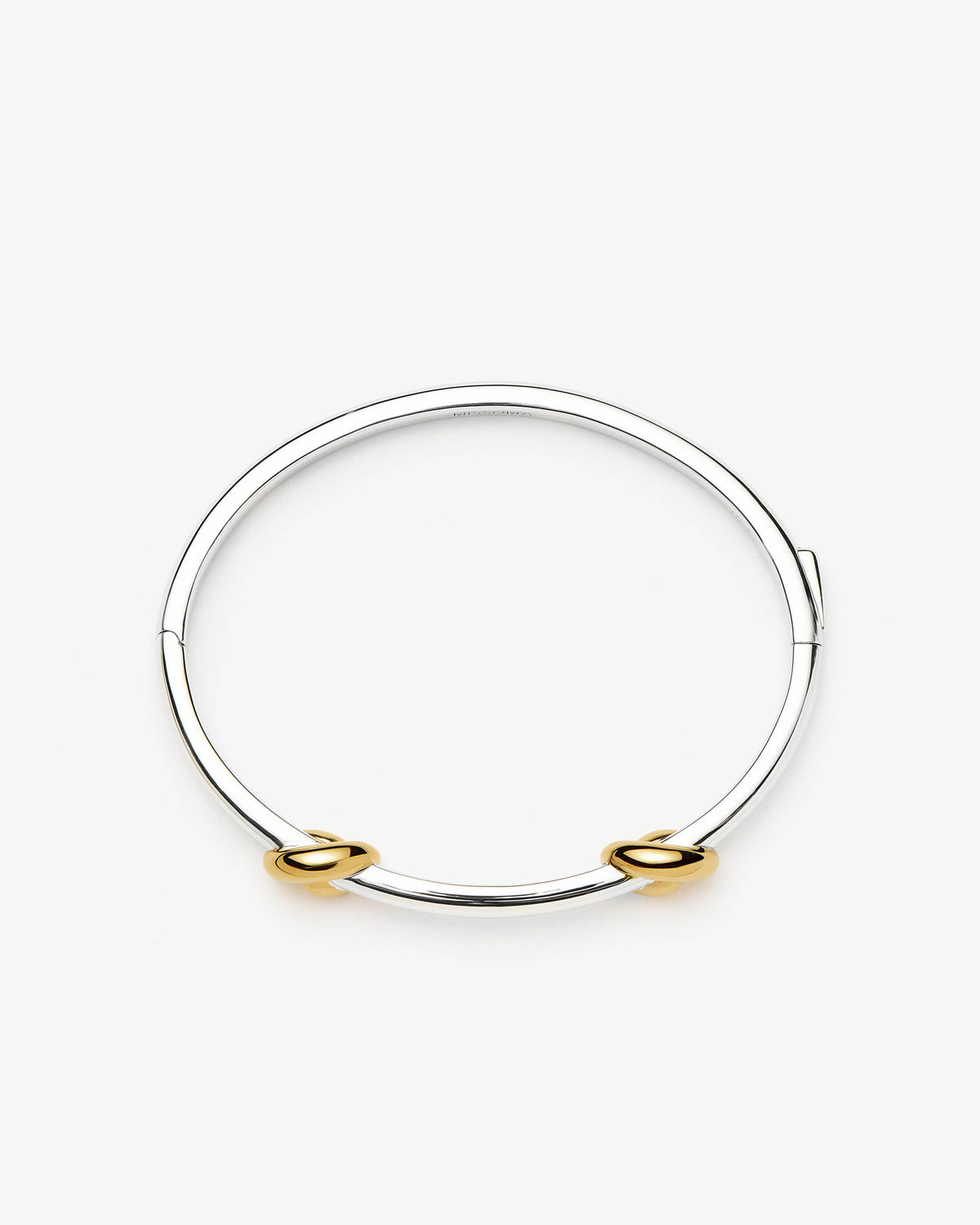Missoma Lucy Williams Knot Hinged Bangle in gold-plated brass, view 2