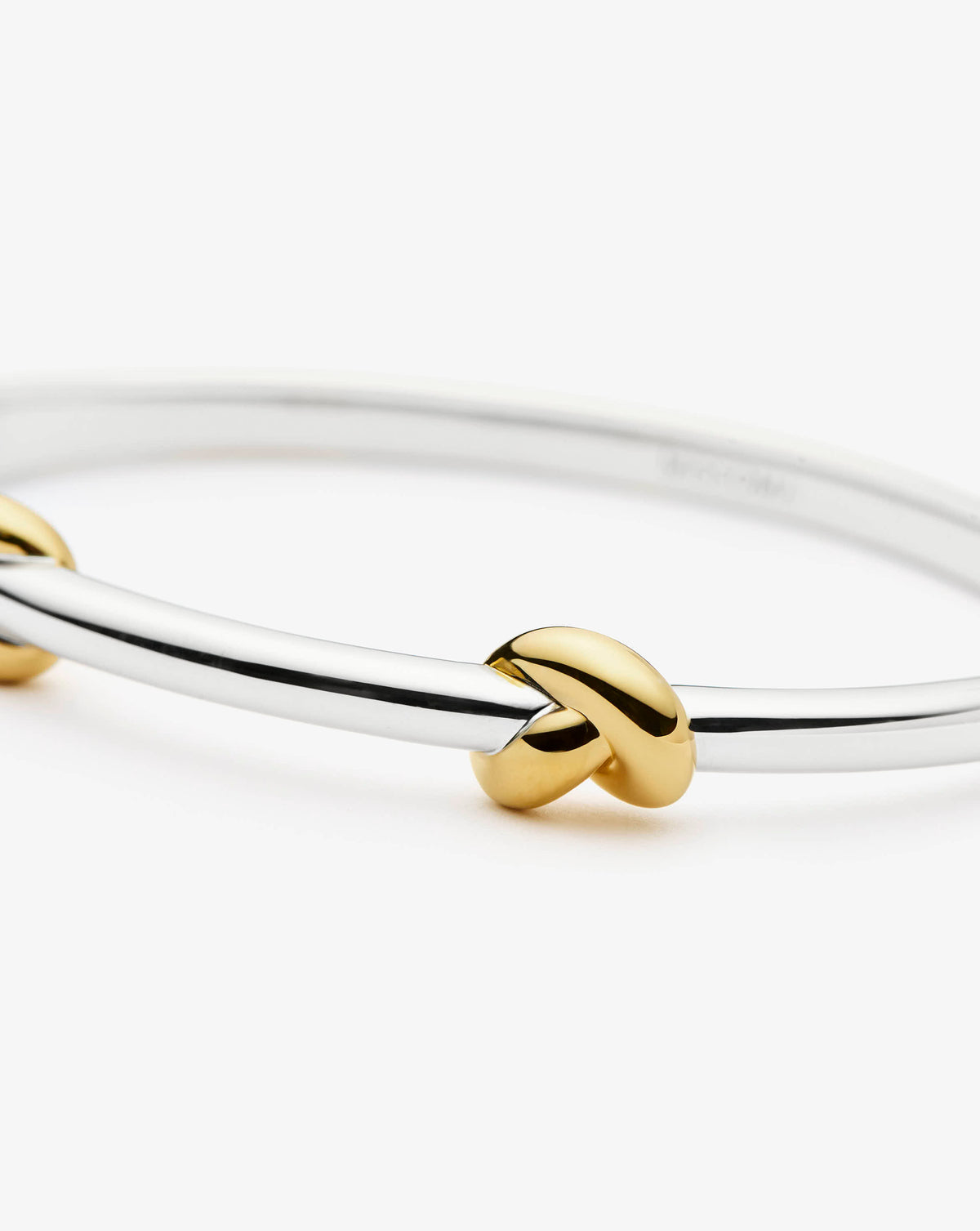 Missoma Lucy Williams Knot Hinged Bangle in gold-plated brass, view 3