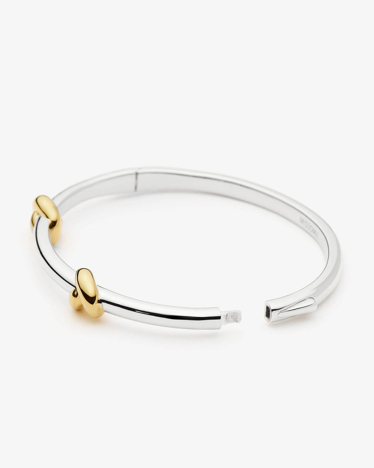 Missoma Lucy Williams Knot Hinged Bangle in gold-plated brass, view 4