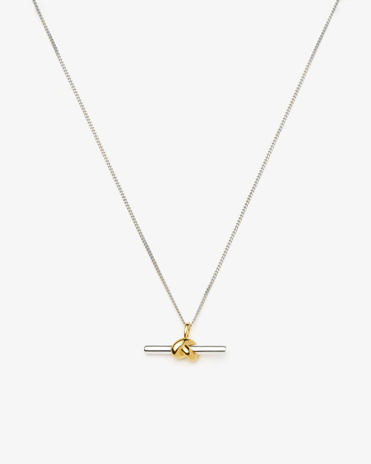 Missoma Lucy Williams T-Bar Knot Pendant Necklace in gold-plated sterling silver