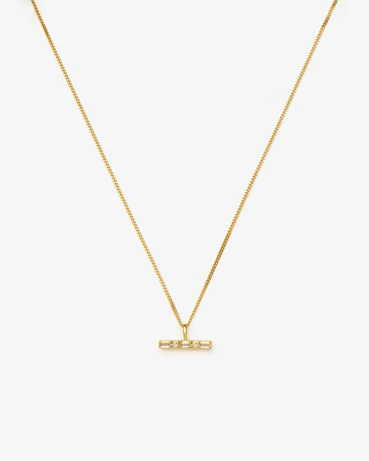 Missoma Lucy Williams T-Bar Stone Pendant Necklace in gold-plated sterling silver