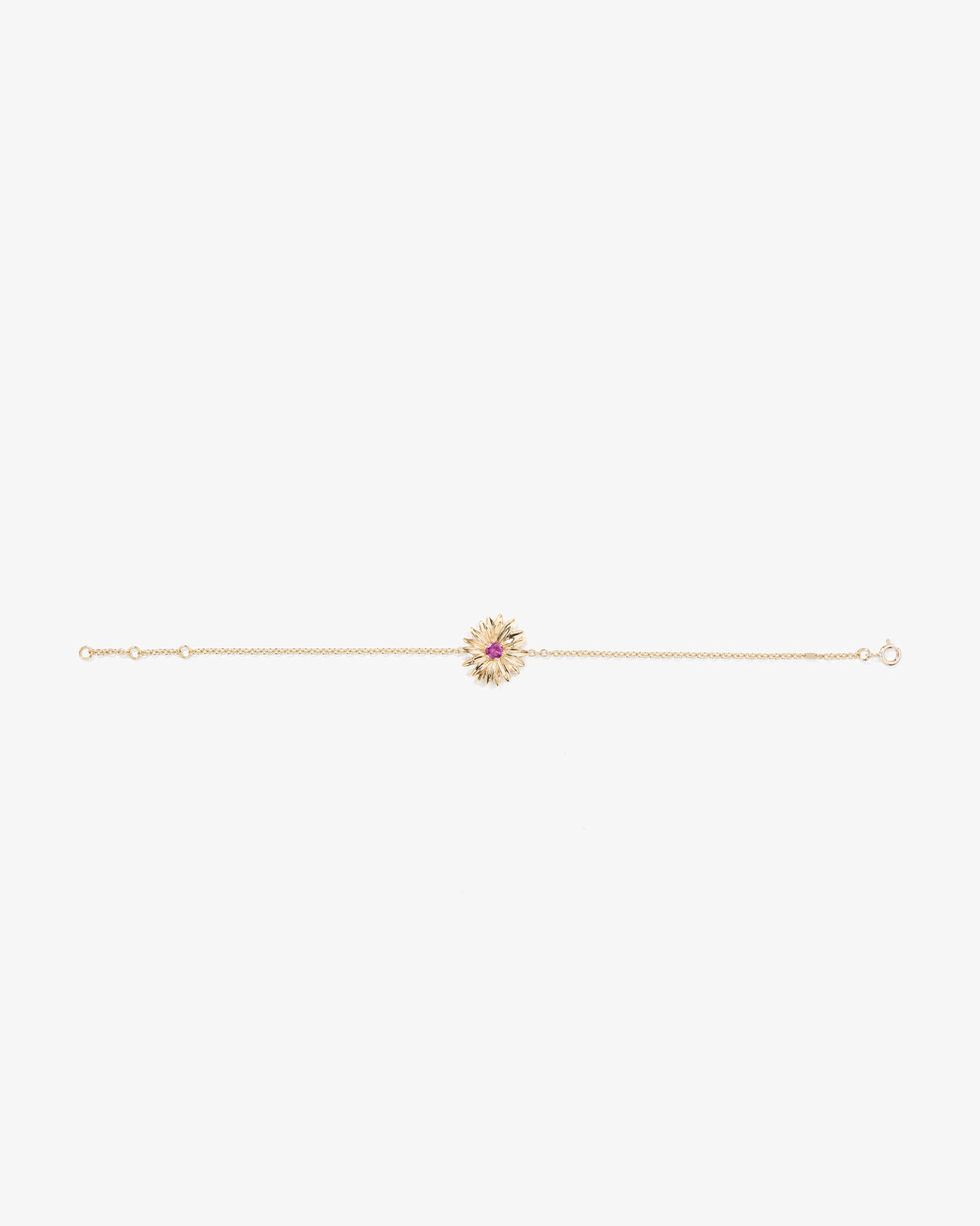 Aurelie Bidermann Fine 18K Gold Bouquet Rhodolite Garnet Bracelet