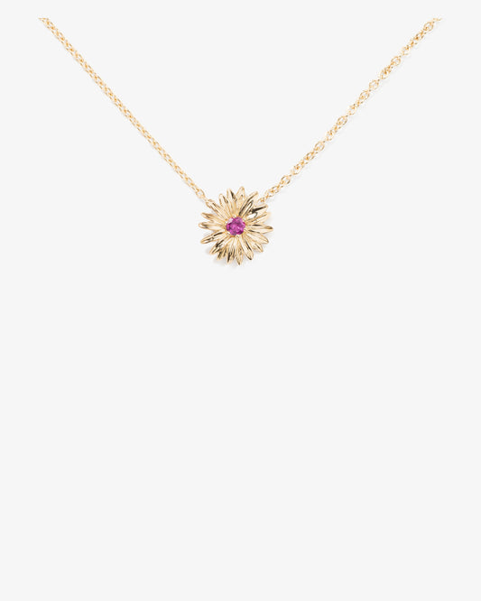 Aurelie Bidermann Fine 18K Gold Bouquet Rhodolite Garnet Necklace