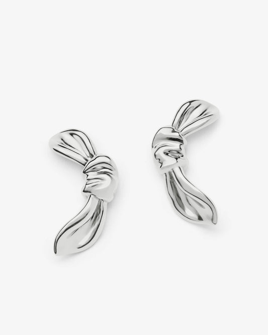 Missoma x MARKGONG Bow Oversized Stud Earrings in silver-plated brass