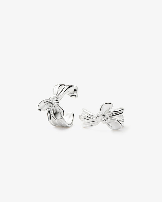 Missoma x MARKGONG Bow Hoop Earrings in silver-plated brass
