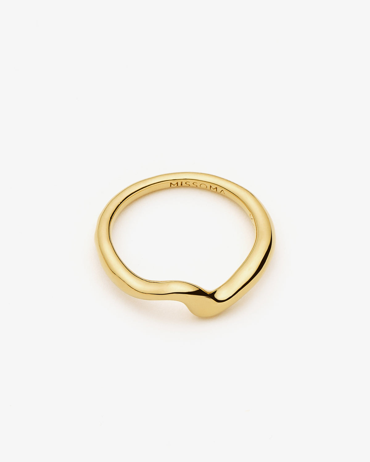 Missoma Molten Wave Stacking Ring in gold-plated sterling silver, view 2
