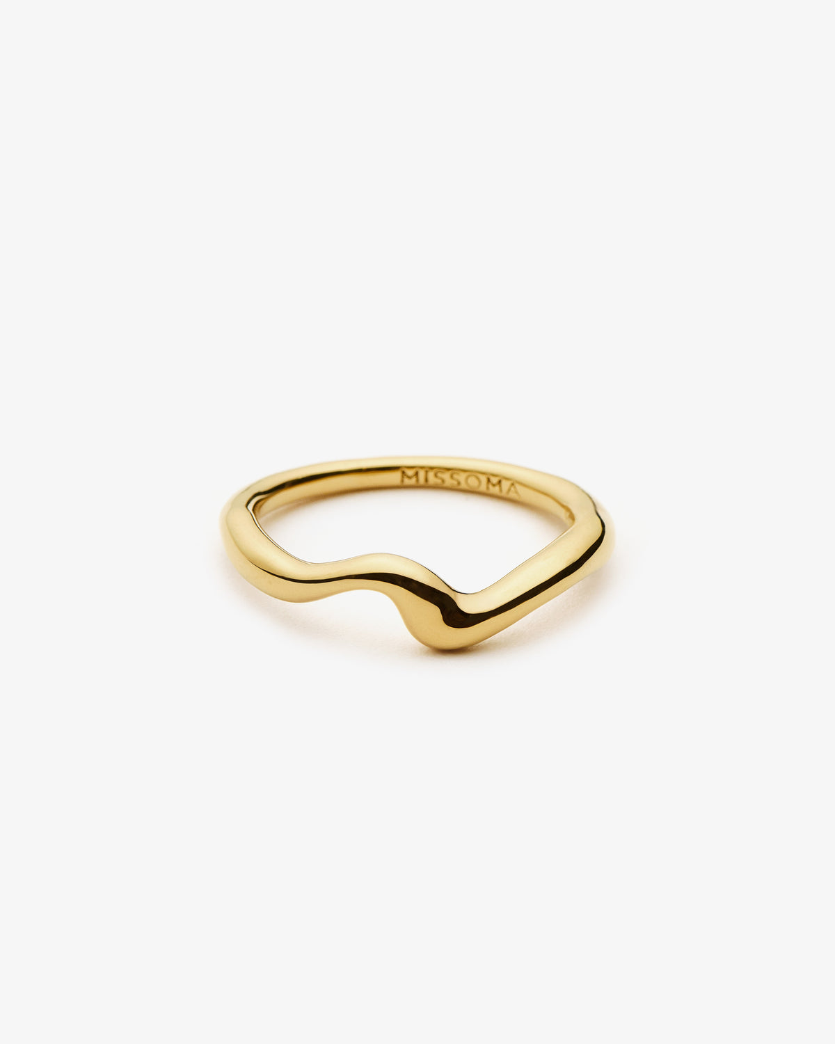 Missoma Molten Wave Stacking Ring in gold-plated sterling silver, view 3