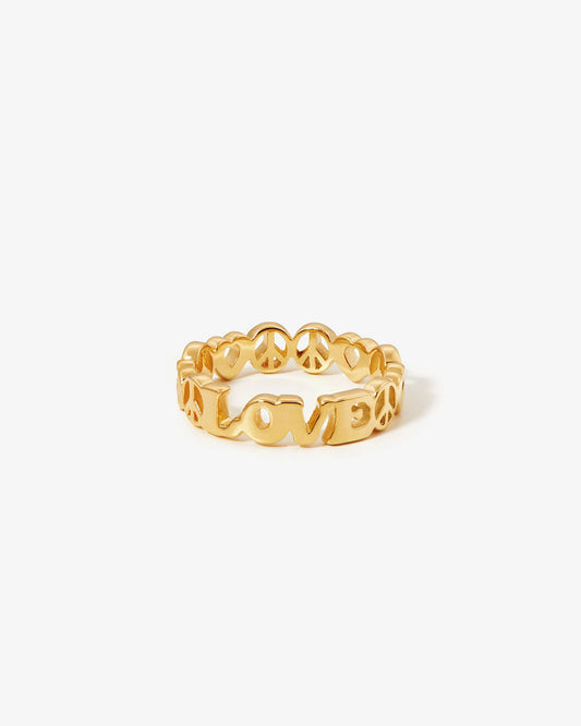Missoma Love Word Ring in gold-plated sterling silver