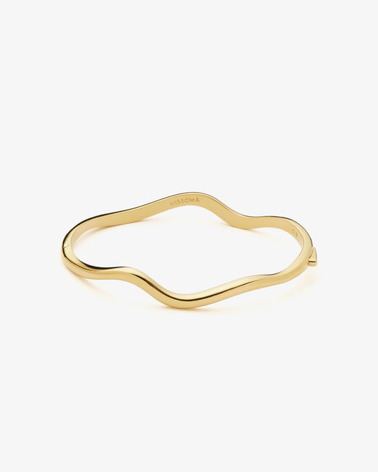 Missoma Molten Classic Hinged Bangle in gold-plated brass