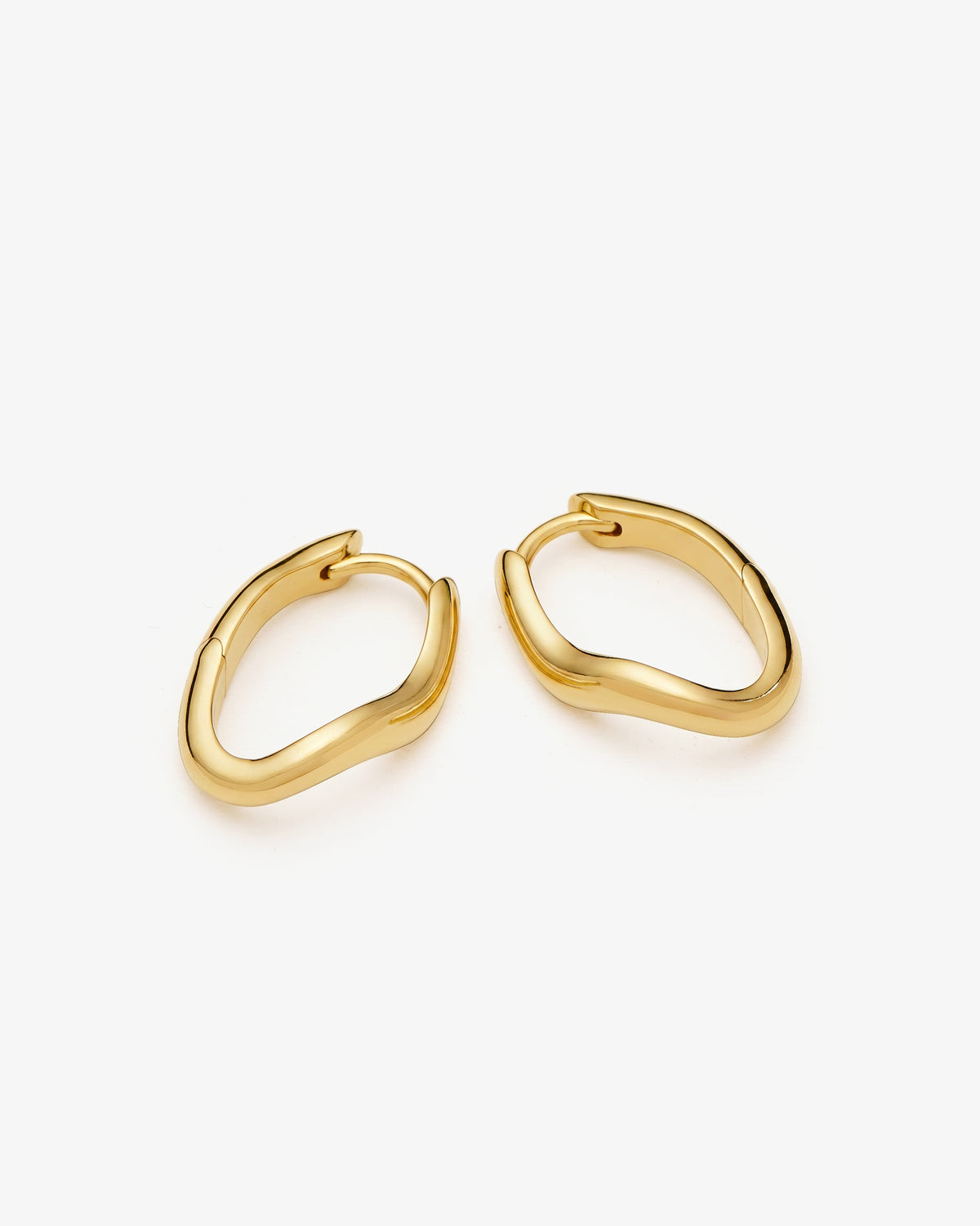 Missoma Molten Classic Small Hoop Earrings in gold-plated brass, second view