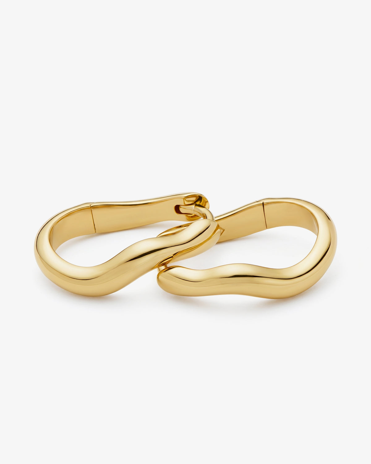 Missoma Molten Classic Small Hoop Earrings in gold-plated brass, third view