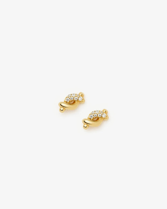 Missoma Molten Snow Stud Earrings in gold-plated brass