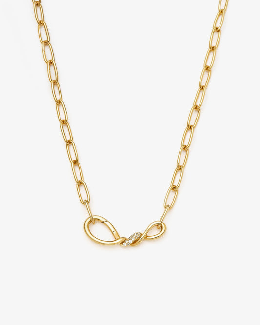 Missoma Molten Snow Paperclip Chain Necklace in gold-plated brass
