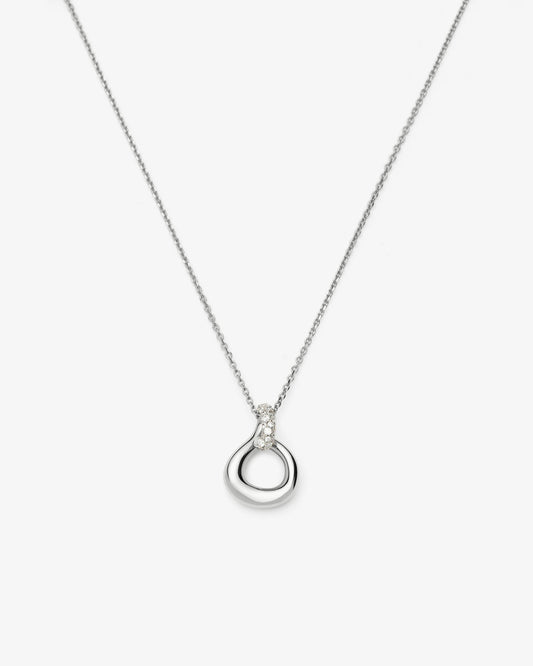 Missoma Molten Snow Twisted Pendant Necklace in silver-plated brass