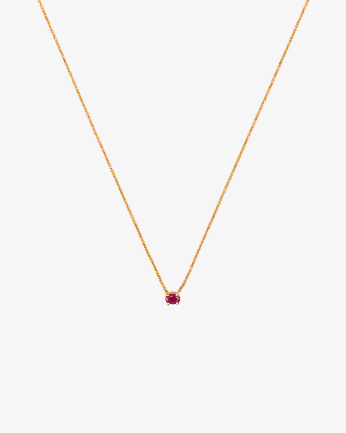 Wouters & Hendrix Gold 18K Gold Ruby Pendant Necklace, detail view