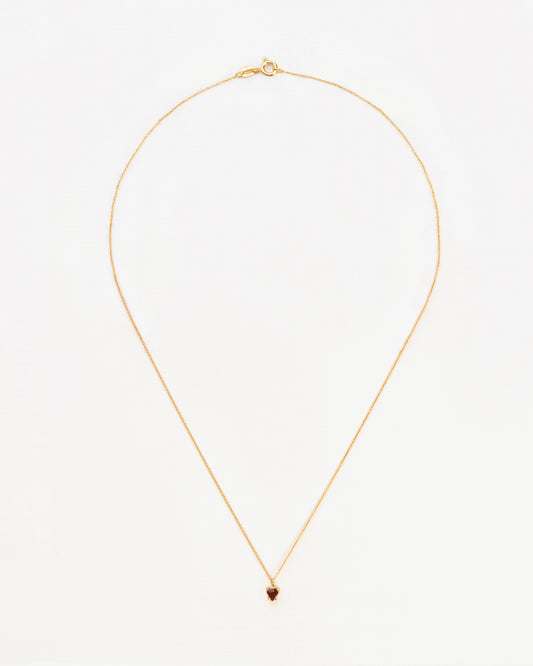 Wouters & Hendrix Gold 18K Gold Heart Garnet Pendant Necklace