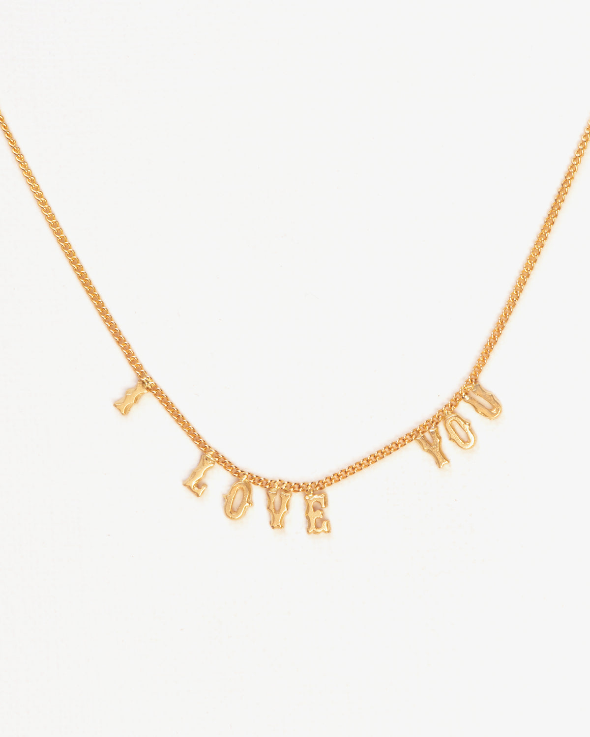 Wouters & Hendrix Gold 18K Gold 'I Love You' Pendant Necklace, detail view