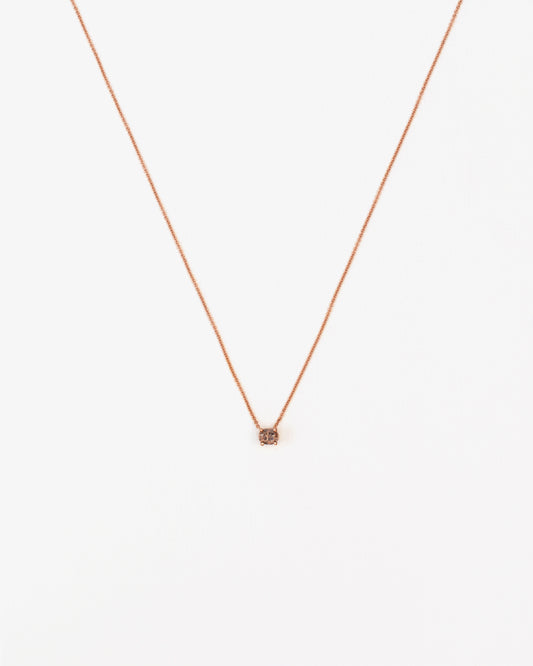 Wouters & Hendrix Gold 18K Rose Gold Cream Diamond Pendant Necklace