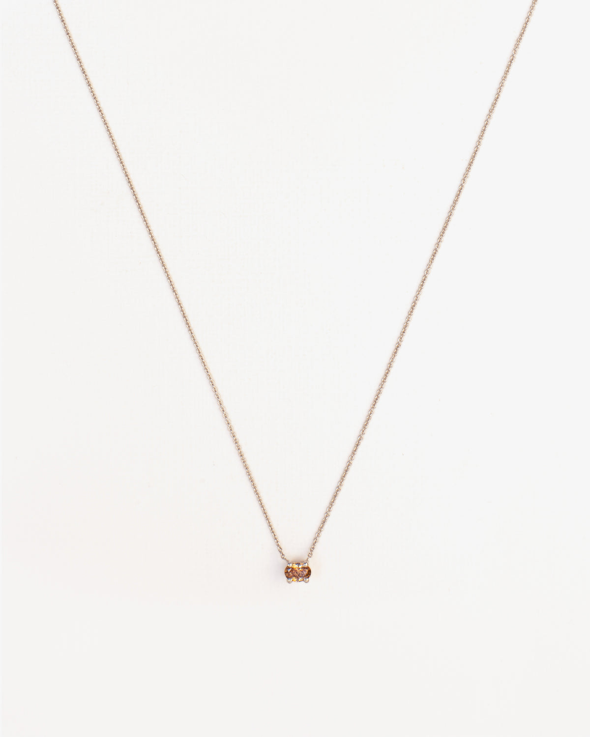 Wouters & Hendrix Gold 18K White Gold Cream Diamond Pendant Necklace, detail view