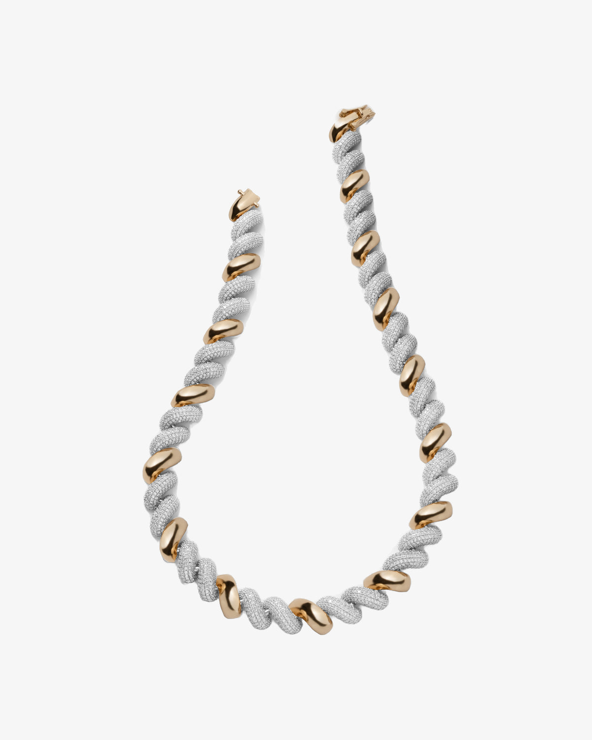 Eddie Borgo Pave Torsade Necklace in silver and gold tone