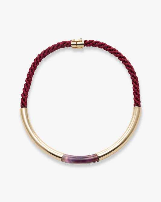 Eddie Borgo Inlaid Roebling Amethyst Collar Necklace in gold-plated brass