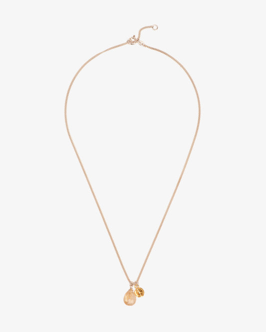 Wouters & Hendrix Rutilated Quartz and Mustard Seed Necklace
