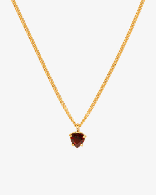 Wouters & Hendrix Heart-Shaped Garnet Necklace